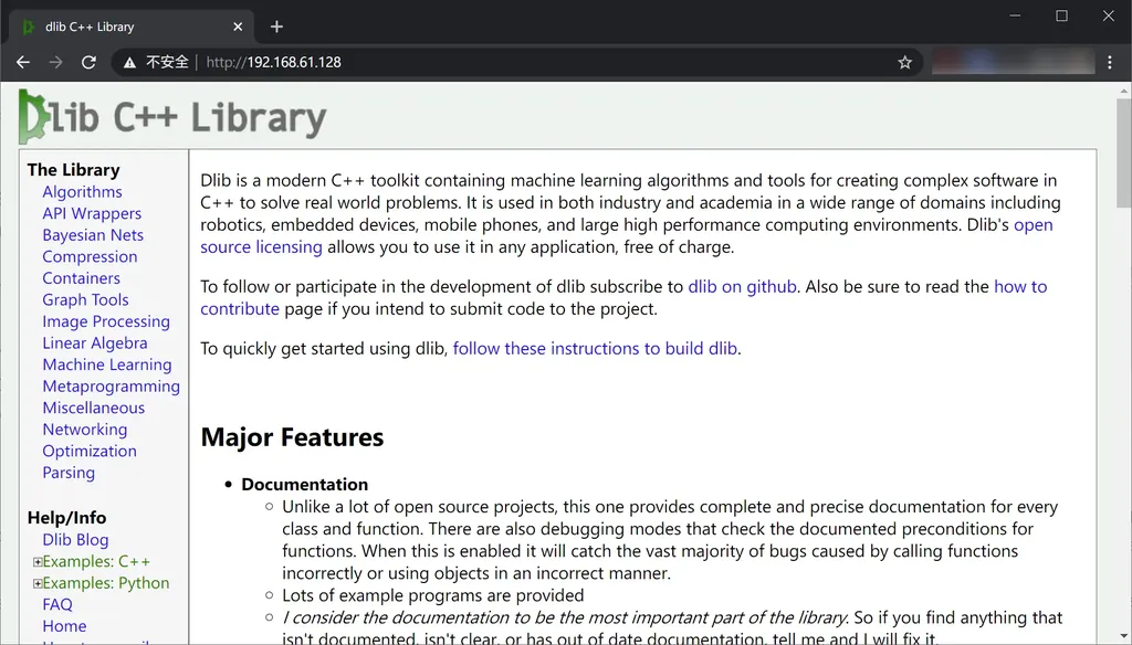 dlib 文档页面通过 Nginx 访问