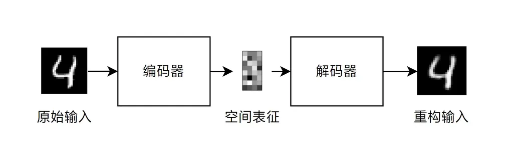 自编码器网络结构示意图