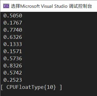 测试程序生成的随机张量输出