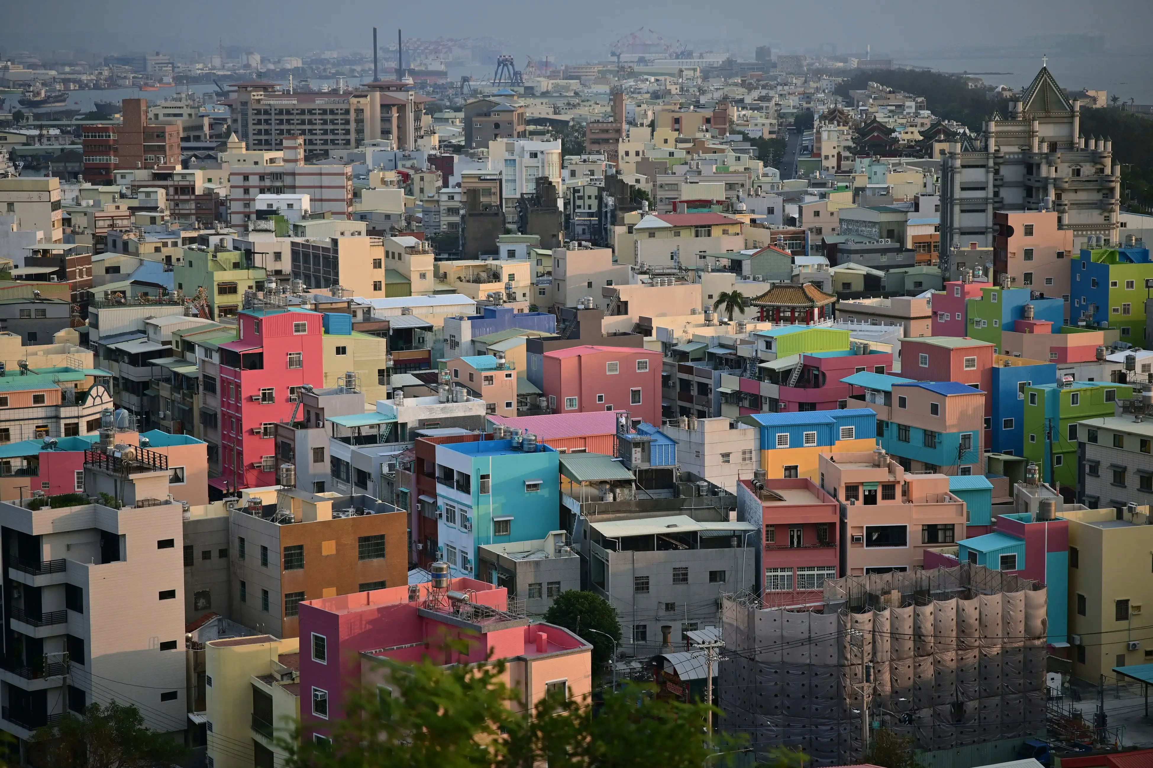 旗津岛彩色房子